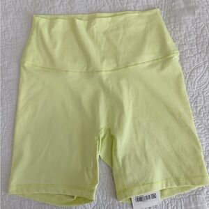 Lululemon Brand New Women’s High-Waist Bike Shorts in Light Yellow